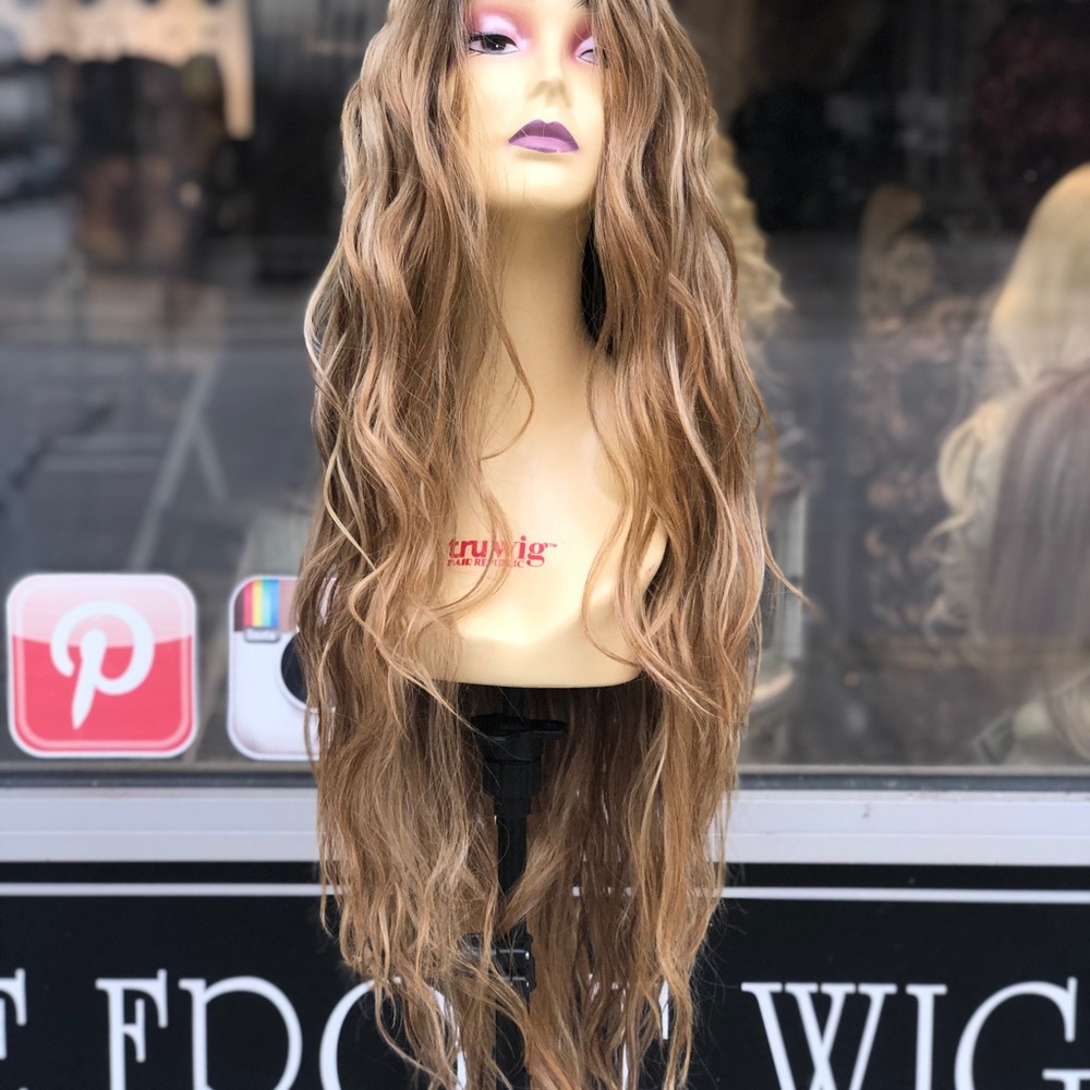 Super Long Blonde Beach Waves Party Wig Sexy Long - Picture 5 of 8